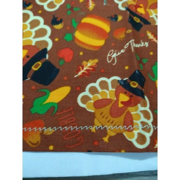 Cotton Reusable Turkey Gooble Google Napkins 16"X 16" - Picture 4 of 8